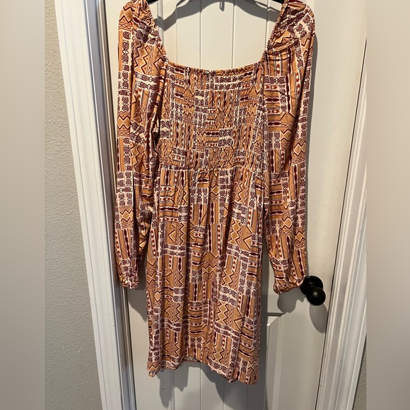 Wrangler Retro Orange and White Ruched Smocked country western cowboy Sundress - Picture 5 of 5